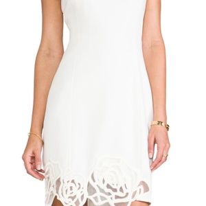 $495 Halston Heritage ivory razor back tank dress